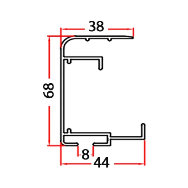 Cold Room Door Aluminum Profile (68 mm) - BOB-7006D