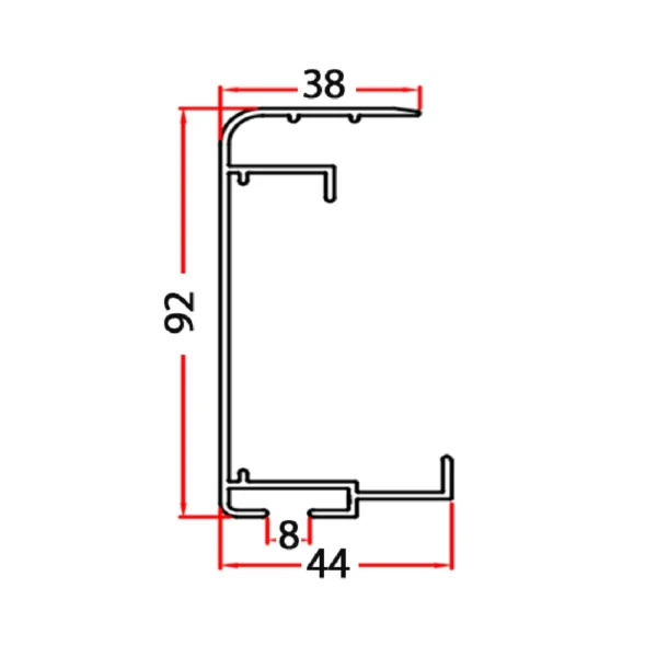 Cold Room Door Aluminum Profile (92 mm) - BOB-7006C