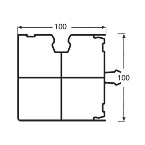 modular cold storage pvc profile, BOB-091, modular cold storage, pvc corner profile, pvc edge profile, 100 mm panel profile, Bob Modüler, cold storage profiles, modular cold room system, hygienic pvc profile