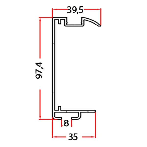 aluminum door leaf profile, BOB-AD-183, cold room door leaf, positive cold room door, ready-made panel door, anodized aluminum profile, cold room sliding door leaf, cold room hinged door leaf, Bob Modüler, cold storage door