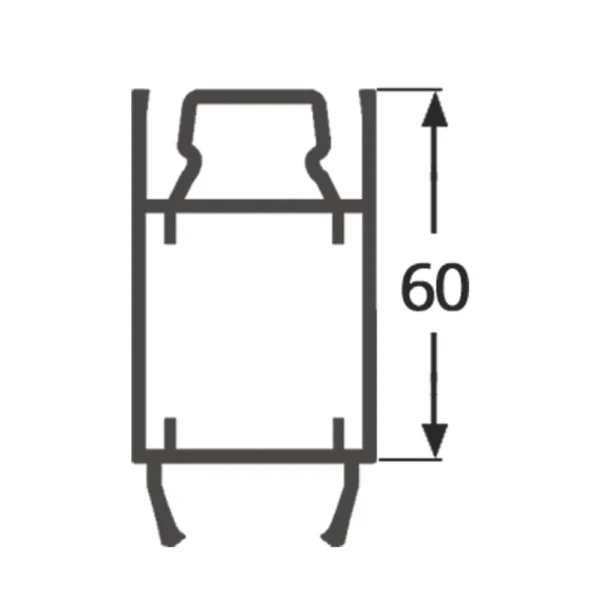 pvc frame profile, 60 mm extension profile, bob-10028, cold room sliding door frame, cold room pvc profile, modular frame system, cold storage door frame, bob modüler, sliding door frame profile, cold room door system