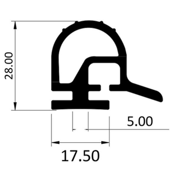 cold room door rubber, EPDM door rubber, heating cable channel door rubber, Bob Modüler, BOB-K31, BOB-REZ01, sliding cold room door seal, automatic sliding door rubber, monorail door rubber, energy efficient cold storage