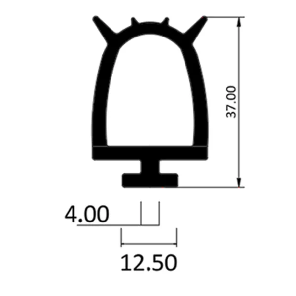 cold room door rubber, EPDM door rubber, Bob Modüler, BOB-K35, sliding cold room door seal, automatic sliding door rubber, monorail door rubber, energy efficient cold storage, industrial cold room sealing, cold storage door rubber