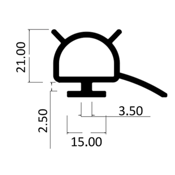 cold room door rubber, sponge EPDM door rubber, bob modüler, bob-k36, cold room hinged door rubber, T-shaped door rubber, dual lip door rubber, cold storage door sealing, economical cold room rubber, industrial cold room door