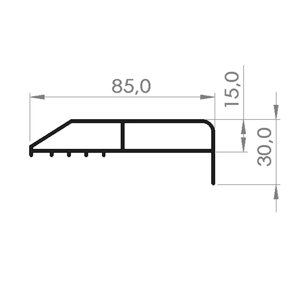 Flip-Flap Door Aluminium Profile BOB-FFAP-02 – BOB Modular - Modular Cold Storage Rooms - Cold Storage and Door Spare Parts Cold Room Flip-Flap Door Aluminium Profile, flip-flap door frame cover, anodized aluminium profile, cold storage facilities, cold room door profile, Bob Modüler, BOB-FFAP-02, flip-flap door accessory, hygienic door frame, industrial refrigeration profile