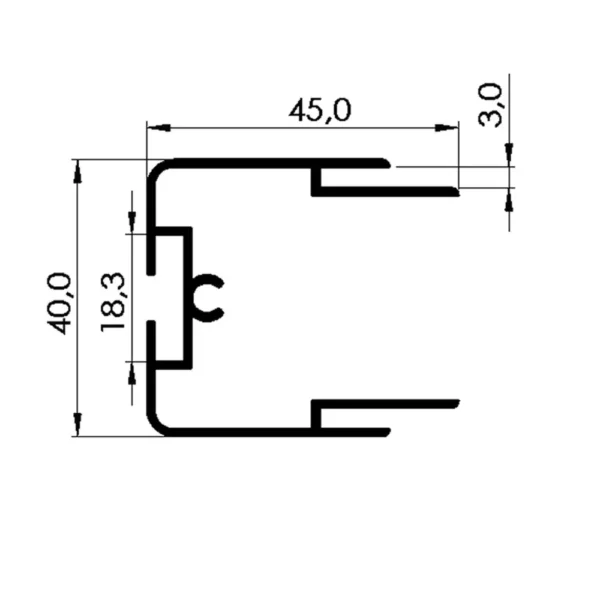 Cold Room Flip-Flap Door Aluminium Profile, BOB-FFAP-03, flip-flap door leaf profile, cold storage door profile, anodized aluminium profile, Bob Modüler, BOB-6000 hinge, BOB-6005 hinge, BOB-P673 gasket, cold room door leaf