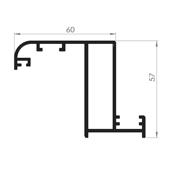cold room door aluminum frame profile, service office door frame profile, aluminum door casing, main frame component, Bob Modüler aluminum profile, cold room service office door frame, industrial door frame profile, BOB-SKAP-01, strong aluminum door frame, aesthetic door casing