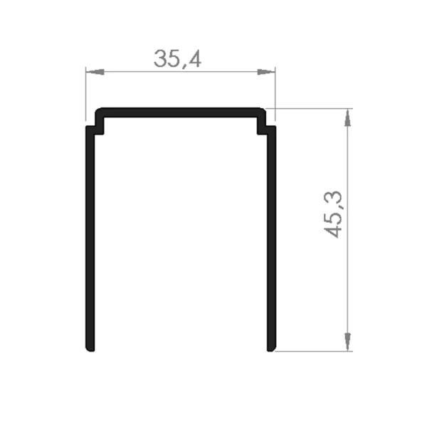 cold room door aluminum profile, service office door intermediate profile, door frame measurement profile, Bob Modüler aluminum profile, cold room frame system, intermediate dimension profile, BOB-SKAP-02, service office door frame, aluminum door frame profile, cold room door accessories