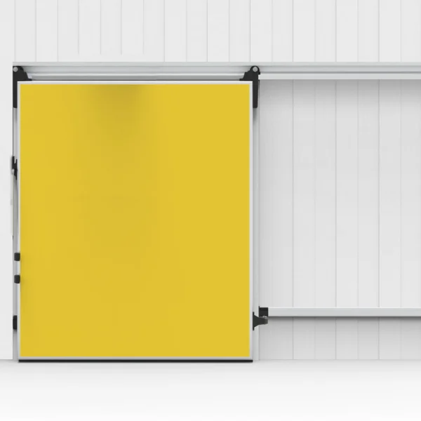 cold room sliding door, cold storage sliding door, frozen room door, BOB Modular, cold room doors, cold storage door, double gasket system, heating cable, thermal break aluminum frame, cold room rail system