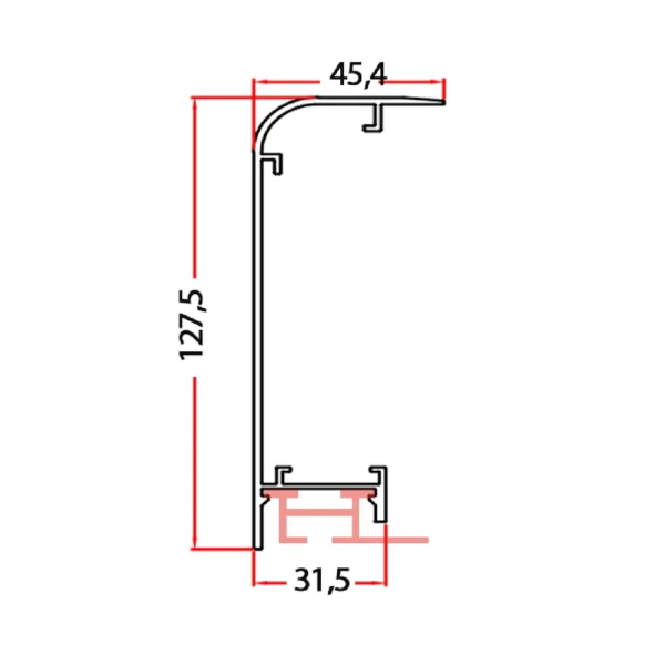 Hazır Panel Alüminyum Kanat Profili (80 mm) - BOB-8212