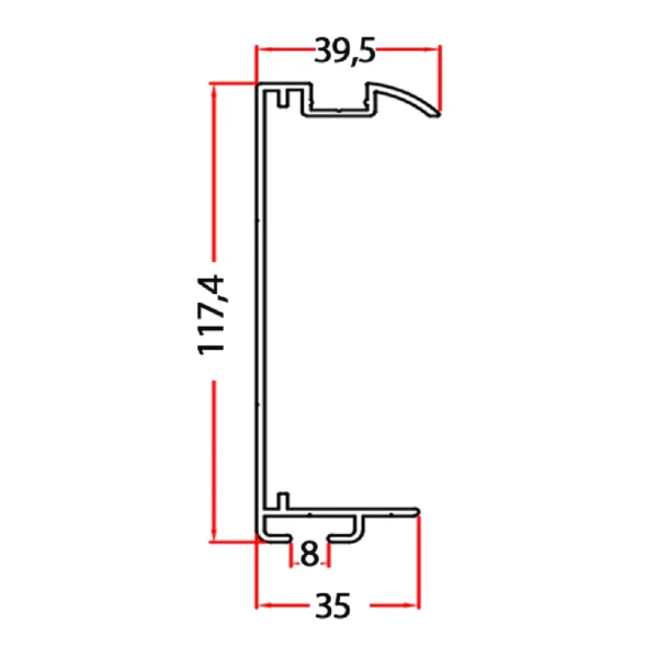 Alüminyum kanat profili, bob-30290, soğuk oda kapı kanadı, pozitif soğuk oda kapısı, 100 mm hazır panel, eloksallı alüminyum profil, bob modüler, u tip alüminyum profil, kanal profili bob-skp- 41a, soğuk hava deposu kapısı