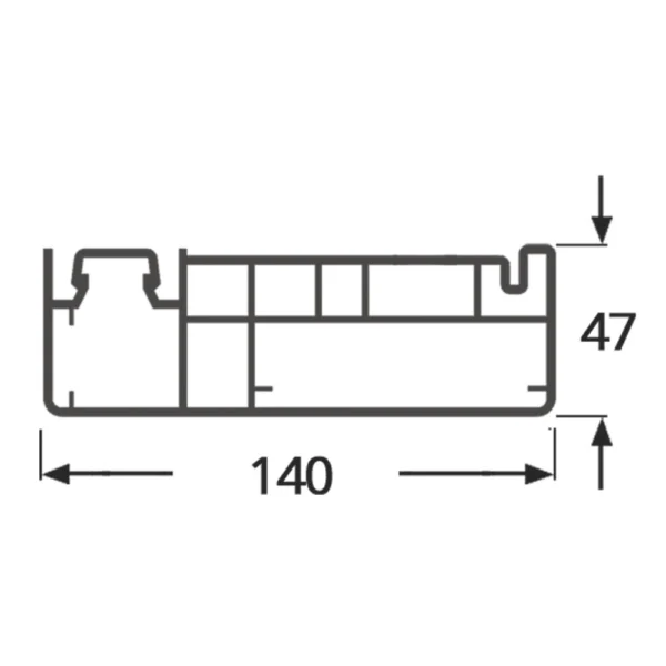 PVC frame profile, header profile, BOB-10027, cold room sliding door frame, cold room PVC profile, cold storage door frame, modular frame system, Bob Modüler, sliding door frame profile, cold room door system