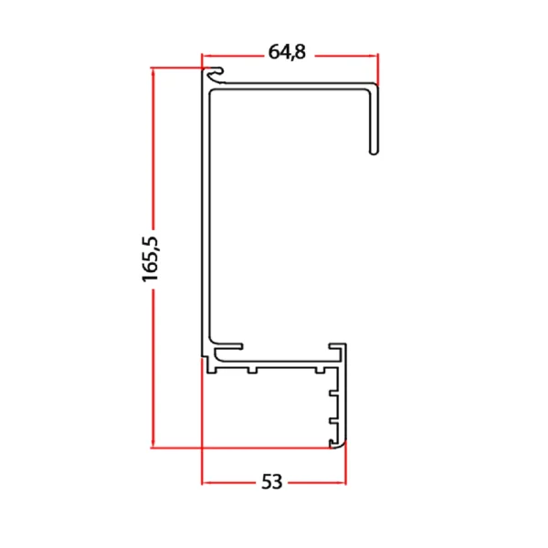 BOB-9016A, alüminyum ray profili, soğuk oda ray profili, sürgülü kapı rayı, soğuk oda kapı rayı, Bob Modüler ray profili, endüstriyel kapı rayı, alüminyum sürgü rayı, soğuk oda kapı sistemi, ana ray profili